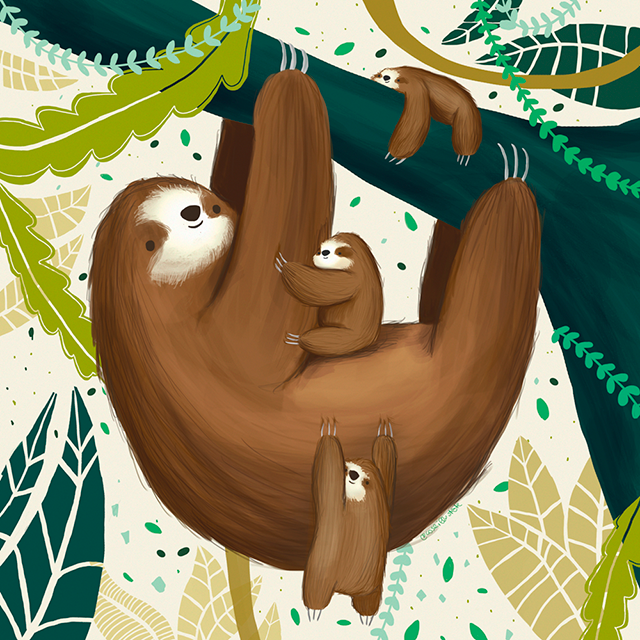 The sloth sitter cose illustrate